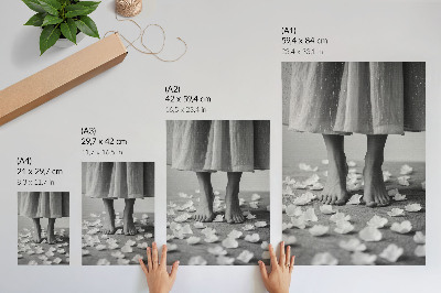 Poster Elegans svarta och vita kronblad fred