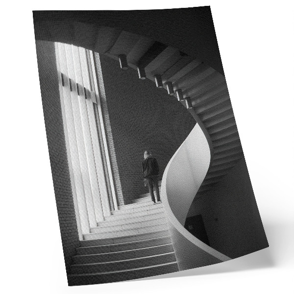 Poster Spiraltrappa tegel minimalism kontrast