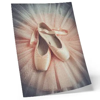 Väggposter balettskor på en rosa tyllkjol i harmoni och elegans