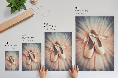 Hållbar väggposter Balettskor på en rosa tyllkjol, harmoni och elegans