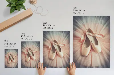 Väggposter balettskor på en rosa tyllkjol i harmoni och elegans