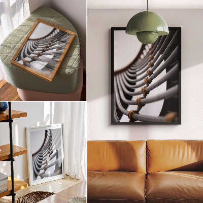 Poster Rörkurvor metallstruktur utrymme design