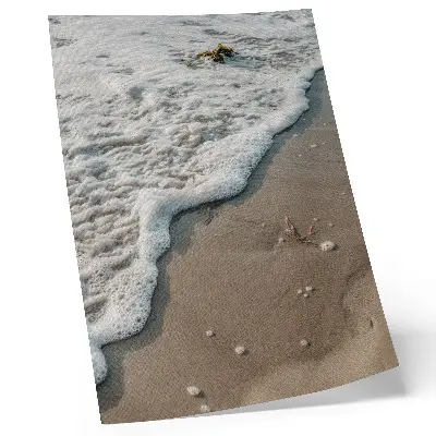 Hållbar väggposter med motiv av sand, vatten, delikatess och harmoni