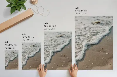 Hållbar väggposter med motiv av sand, vatten, delikatess och harmoni