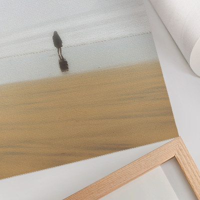 Poster Minimalism, fred, ensamhet, strand, reflektion, vatten