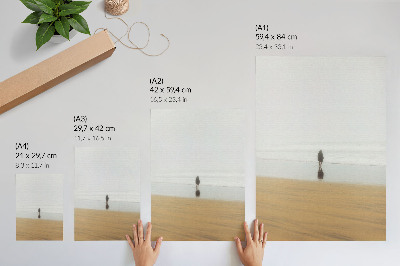 Poster Minimalism, fred, ensamhet, strand, reflektion, vatten