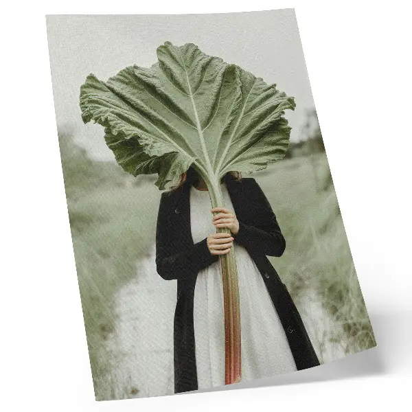 Hållbar väggposter med motiv av löv och figur
