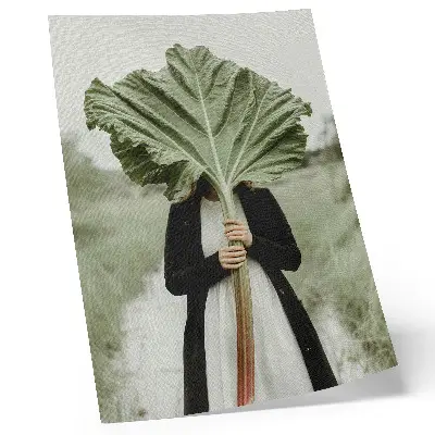 Hållbar väggposter med motiv av löv och figur