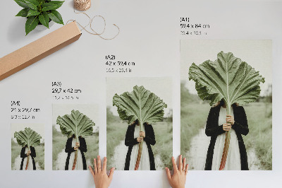 Hållbar väggposter Naturens mysterium: Löv och figur