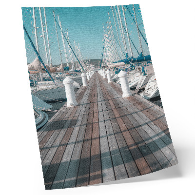 Affisch Marina yachter brygga blå himmel symmetri