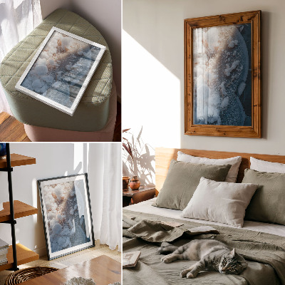 Hållbar väggposter Iskristaller i vita och blå toner för en vinteratmosfär