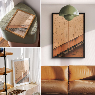 Poster Geometriska linjer i beige och bruna toner fulla av harmoni