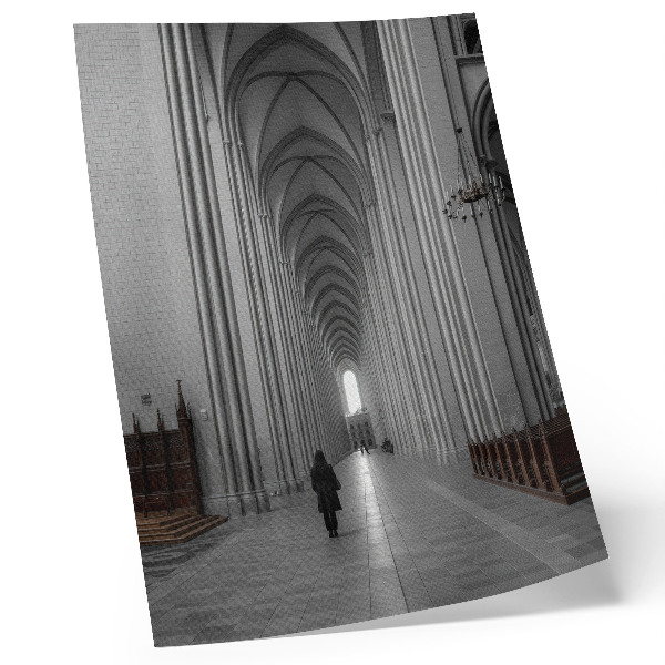 Poster Gotisk arkitektur med majestätiska kolonner