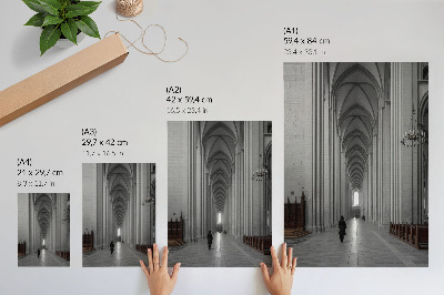 Poster Gotisk arkitektur med majestätiska kolonner
