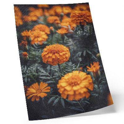 Hållbar väggposter Orange blommor gröna blad klassiska
