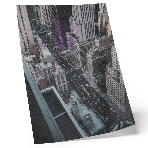 Poster moderna skyskrapor på gatorna i New York