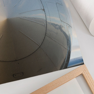 Affisch Närbild av ett elegant flygplan med metalliska detaljer