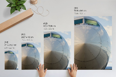 Affisch Närbild av ett elegant flygplan med metalliska detaljer
