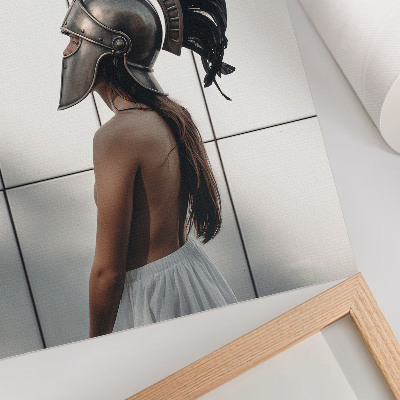 Hållbar väggposter Figur i hjälm, klassisk realistisk stil