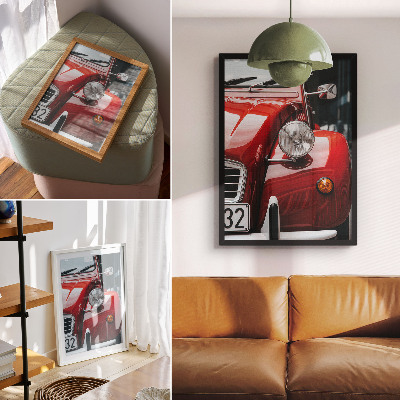 Hållbar väggposter Klassisk bil, uttrycksfulla detaljer, retroatmosfär