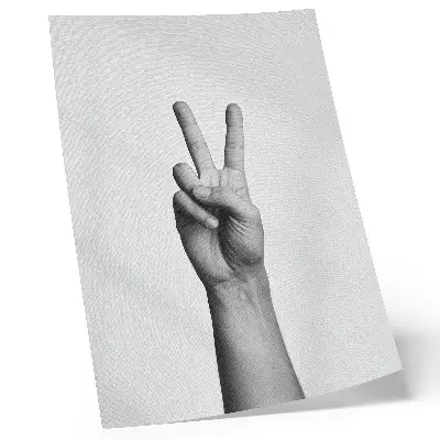 Svartvit väggposter med fredstecken minimalistisk och elegant design