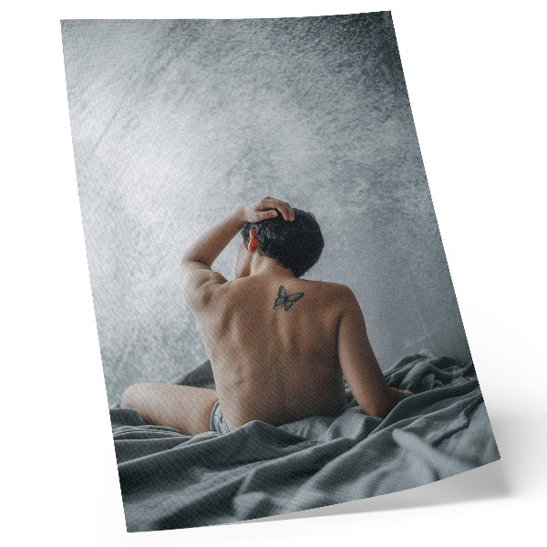 Hållbar väggposter Minimalistisk naken i grå nyanser