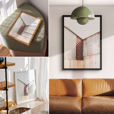 Poster Geometriska paneler av metall och rost