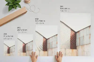 Poster med geometriska paneler av metall och rost