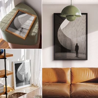 Hållbar väggposter Böjd arkitektur monokromatiska toner