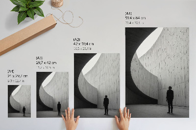 Hållbar väggposter Böjd arkitektur monokromatiska toner