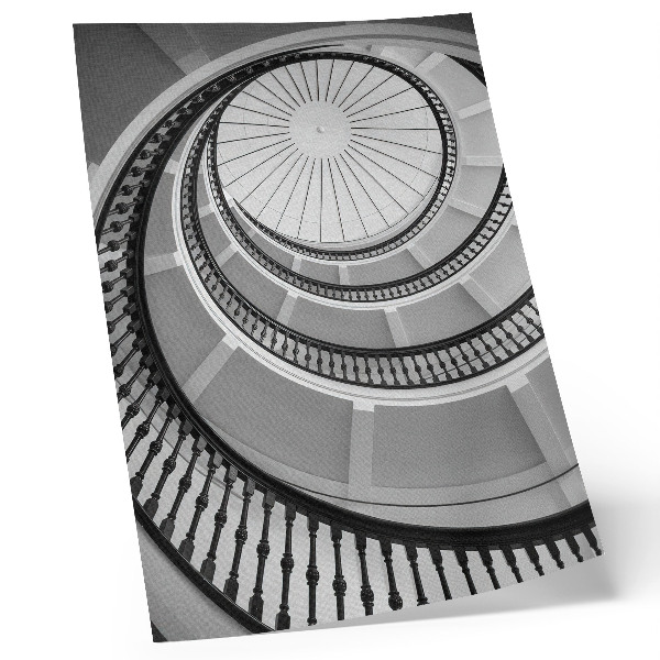 Poster Svartvit spiraltrappa, modern och elegant