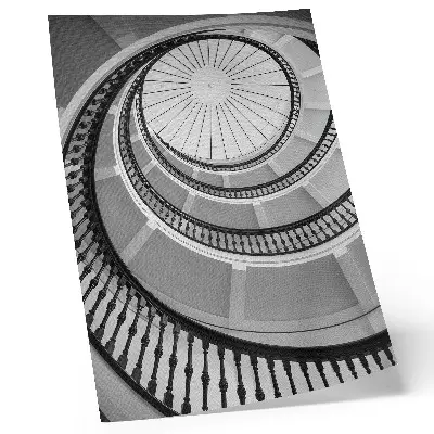 Poster svartvit spiraltrappa med modern och elegant design