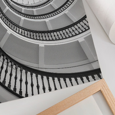 Poster Svartvit spiraltrappa, modern och elegant