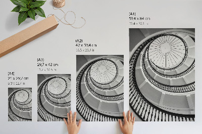 Poster Svartvit spiraltrappa, modern och elegant