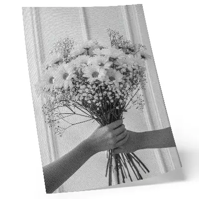 Hållbar väggposter med motiv av fina blommor i minimalistisk och subtil stil