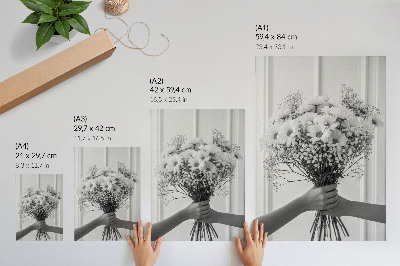Hållbar väggposter Fina blommor minimalism elegans subtilitet