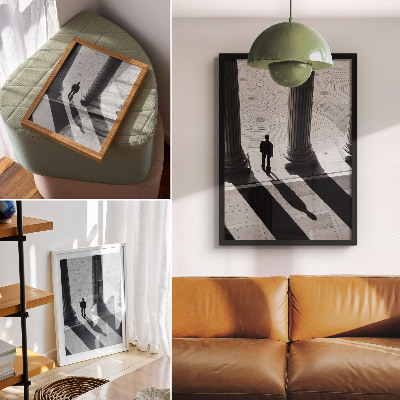 Dekorativ väggaffisch Minimalistisk arkitektur kolumnskuggor