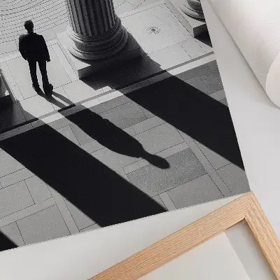 Väggaffisch minimalistiskt motiv med arkitektoniska kolumnskuggor