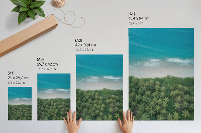 Hållbar väggposter Strand turkosa vågor palmer harmoni fred
