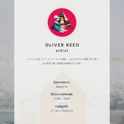 Dekorativ väggaffisch Orange hus snöiga berg minimalistisk ram