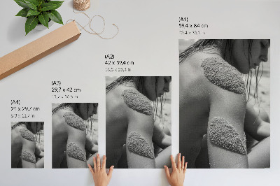 Poster Man sand textur natur närbild harmoni