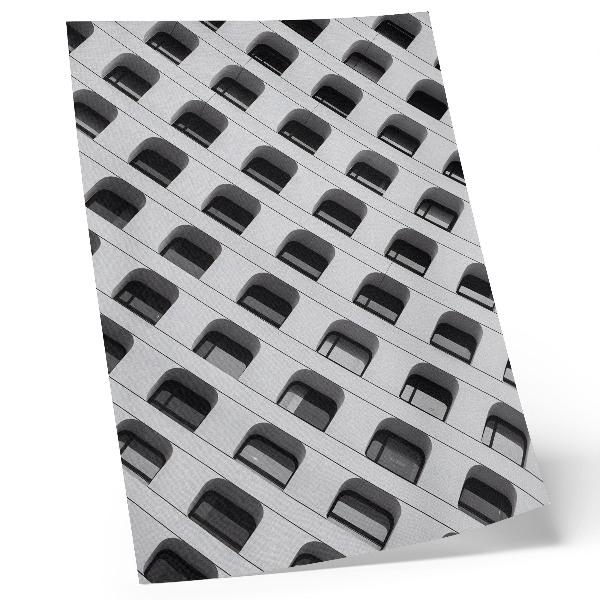 Poster En minimalistisk fasad full av upprepade former