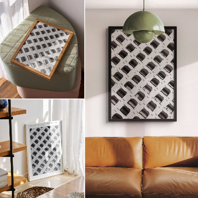 Poster En minimalistisk fasad full av upprepade former