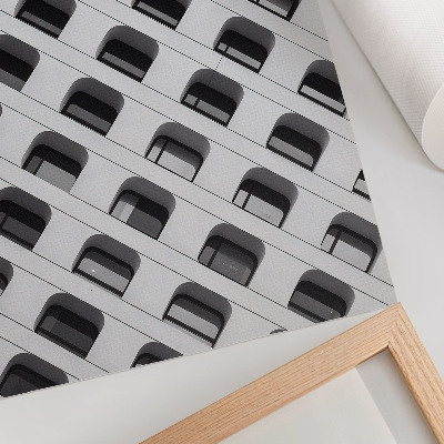 Poster En minimalistisk fasad full av upprepade former