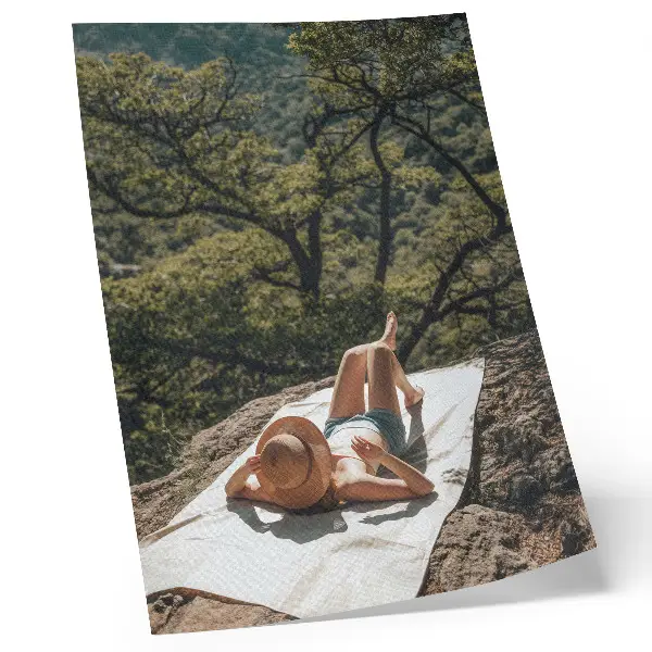 Hållbar väggposter avkopplande naturmotiv med träd och sten