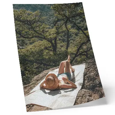 Hållbar väggposter avkopplande naturmotiv med träd och sten