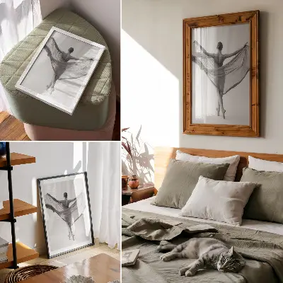 Poster svartvitt motiv av en elegant dansrörelse