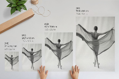 Poster Svartvit dans elegans rörelse sofistikering