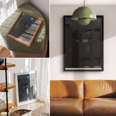 Affisch minimalistisk fasad med harmoniska geometriska former