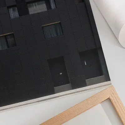 Affisch minimalistisk fasad med harmoniska geometriska former